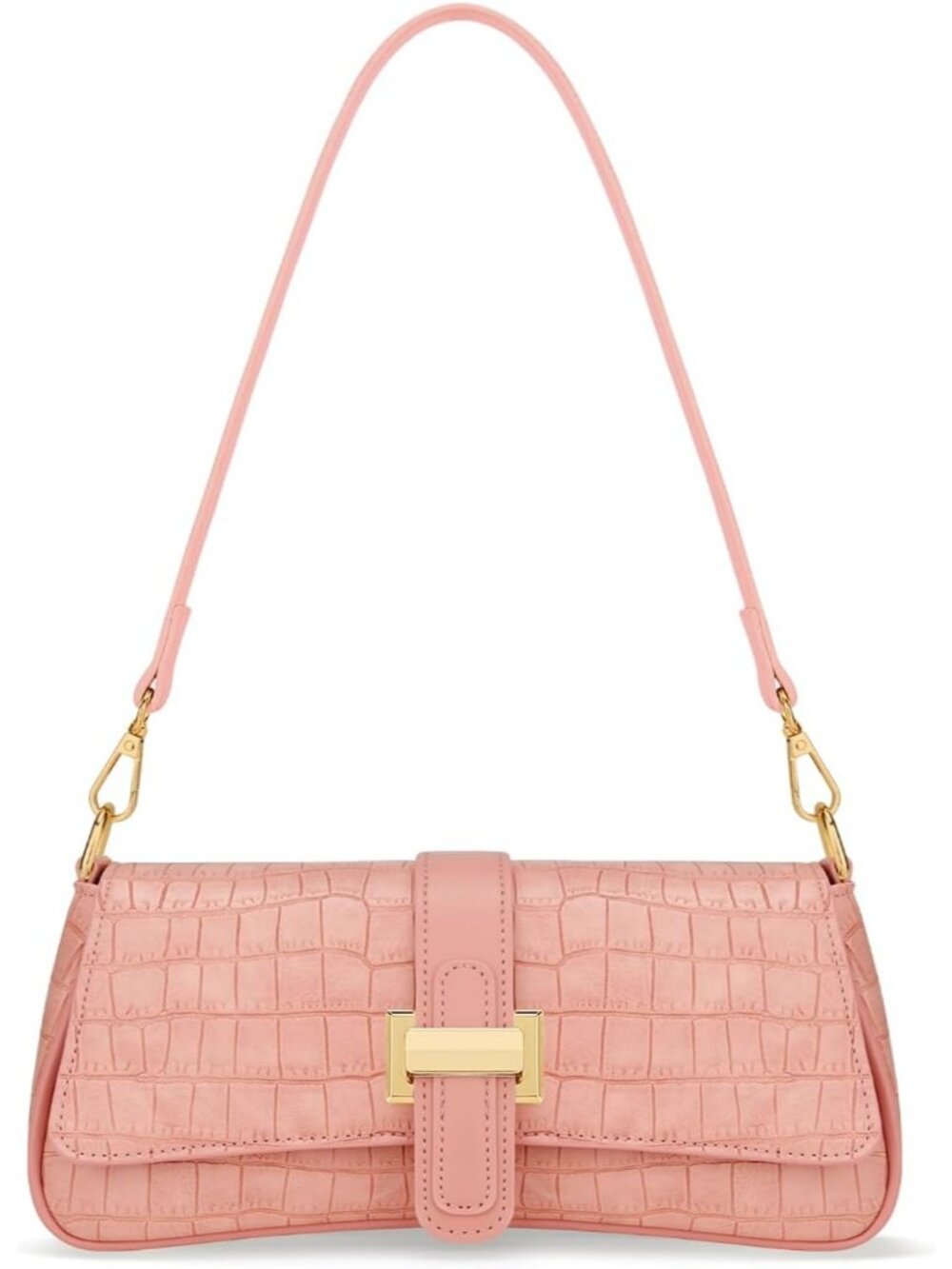 Women's Pink Small Hobo Vegan Leather Mini Retro Clutch Crossbody Bag